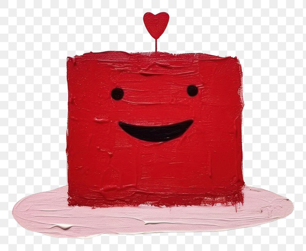 PNG  Red Velvet Cake art red anthropomorphic. AI generated Image by rawpixel.