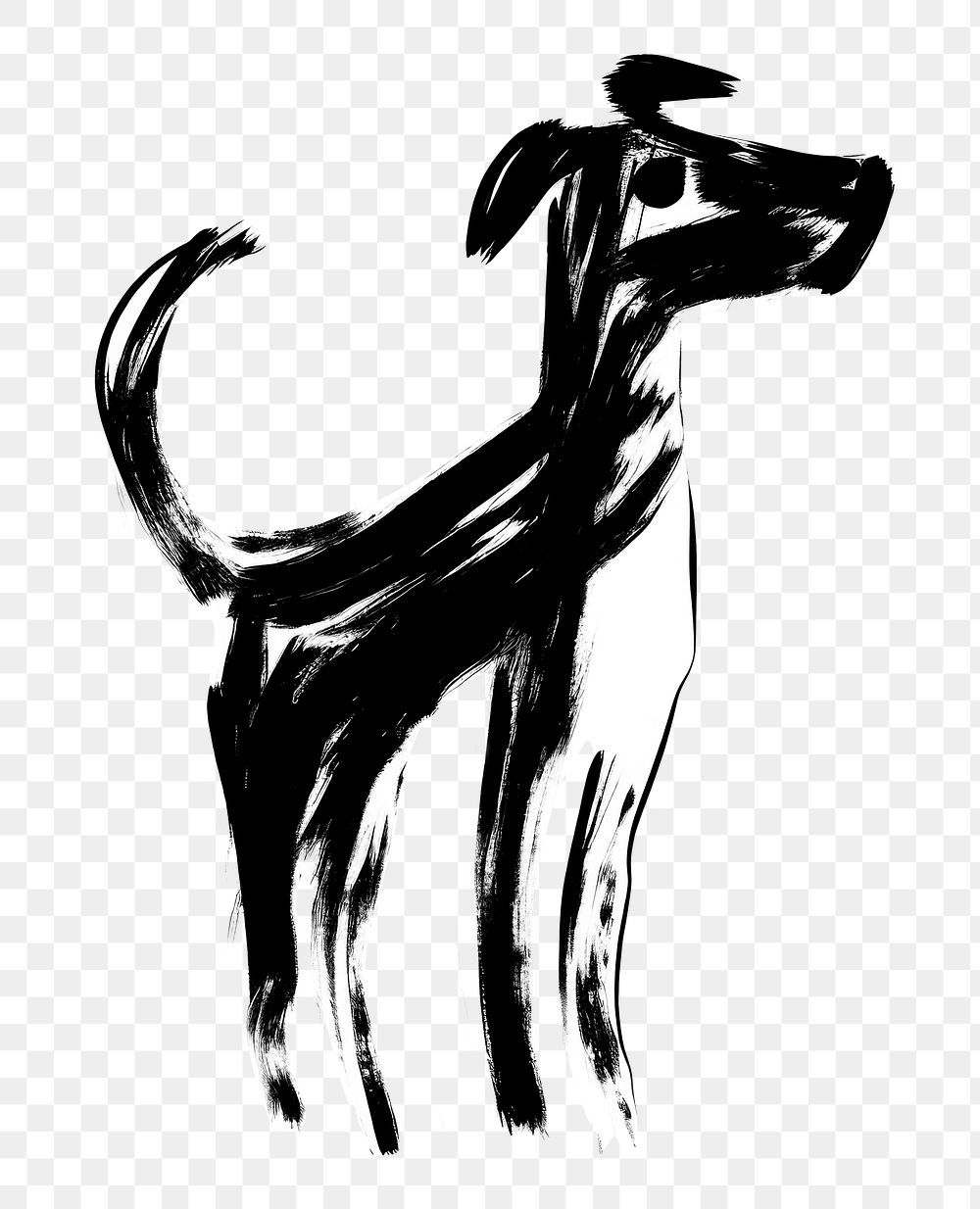 PNG Dog drawing animal mammal. AI generated Image by rawpixel.