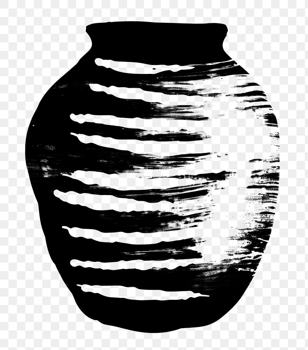 PNG Pot pottery black white. AI generated Image by rawpixel.