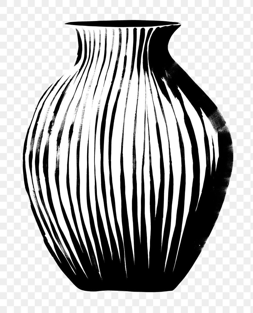 PNG Vase ceramic plant vase white black. AI generated Image by rawpixel.