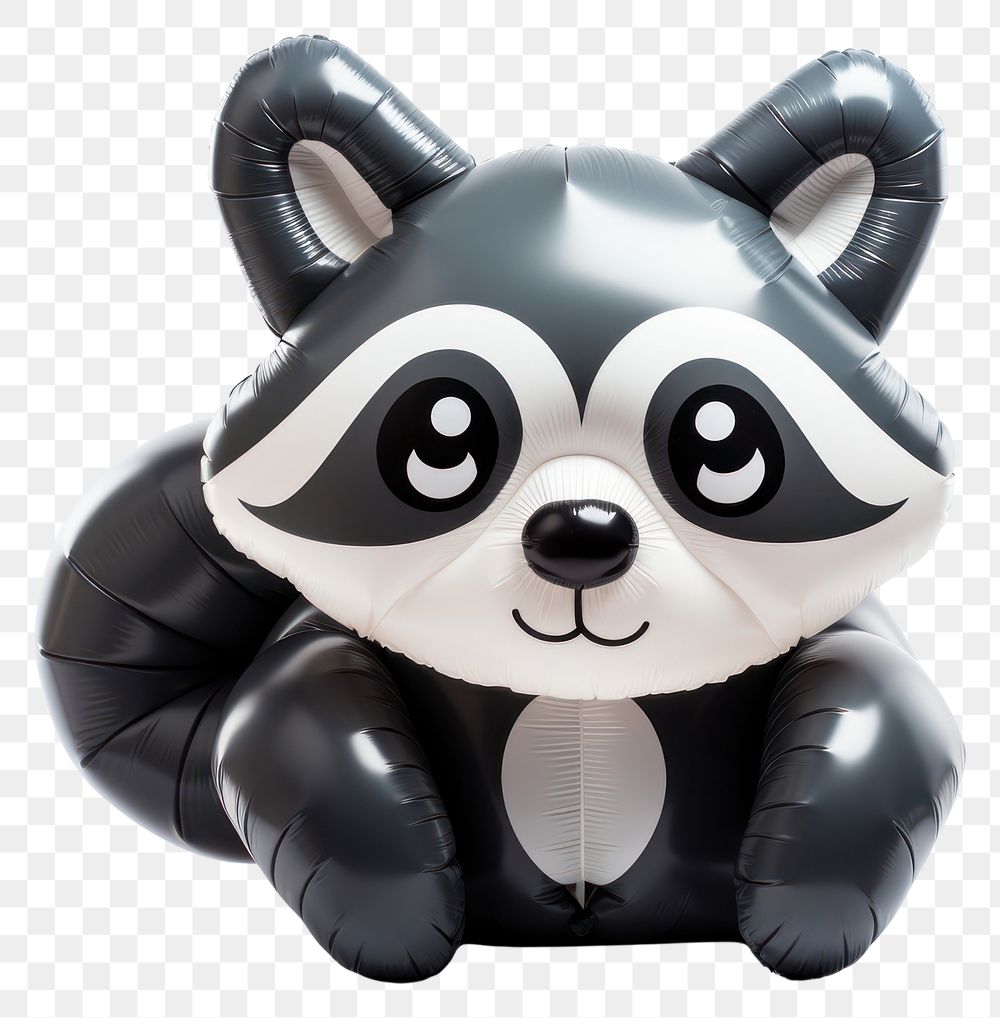 PNG Raccoon inflatable figurine cute. AI generated Image by rawpixel.