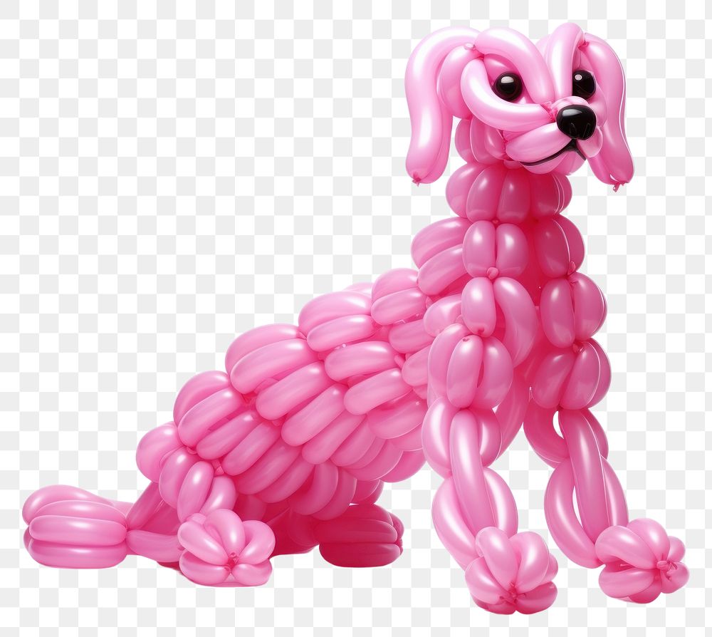 PNG Dog figurine pink toy. AI generated Image by rawpixel.
