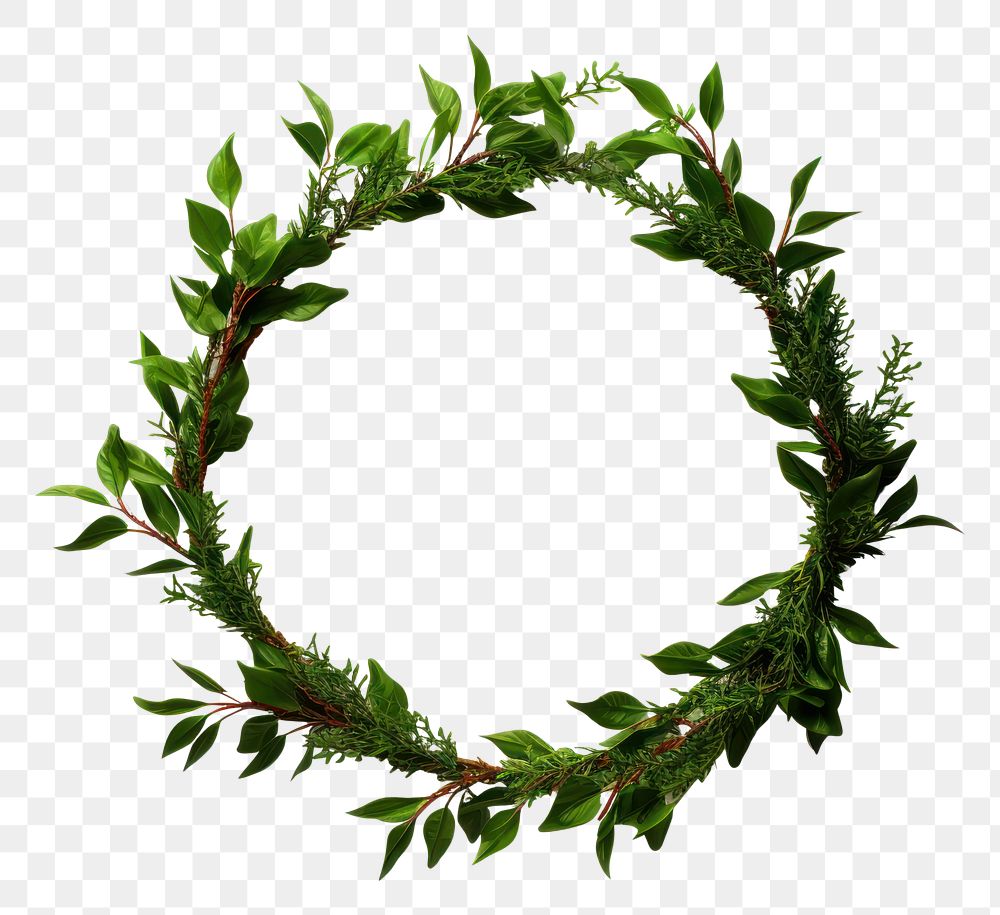 PNG  Christmas wreath plant leaf white background