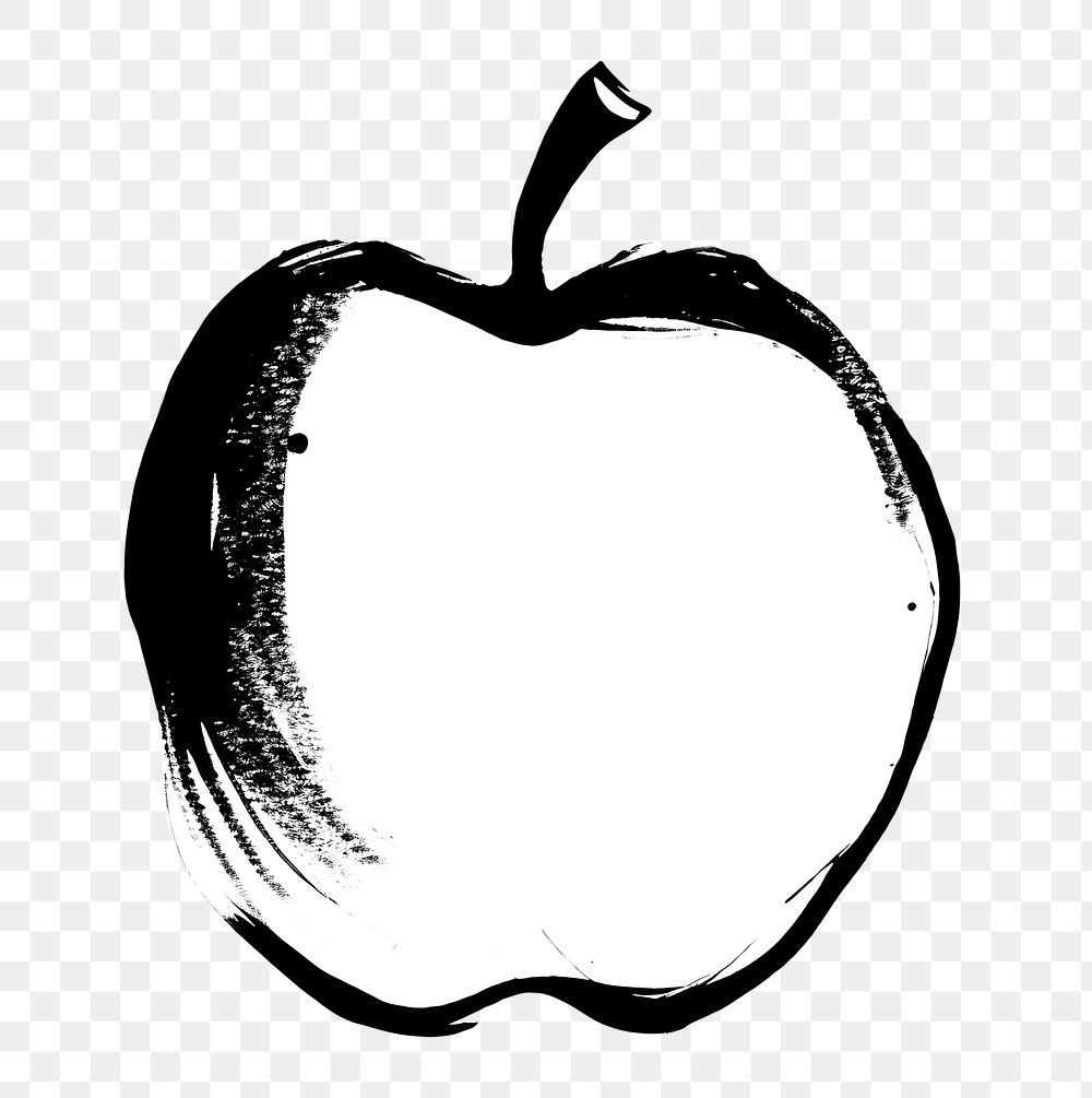 PNG Apple drawing sketch white background. AI generated Image by rawpixel.