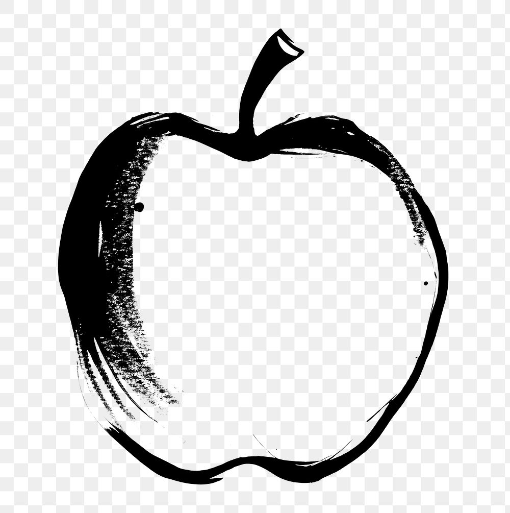 PNG Apple drawing sketch white background. AI generated Image by rawpixel.