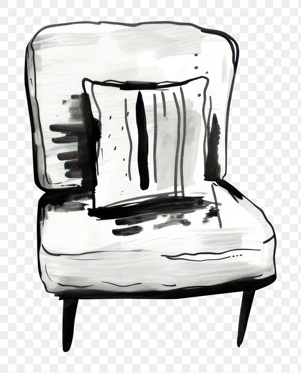 PNG Furniture cushion armchair drawing sketch. AI generated Image by rawpixel.