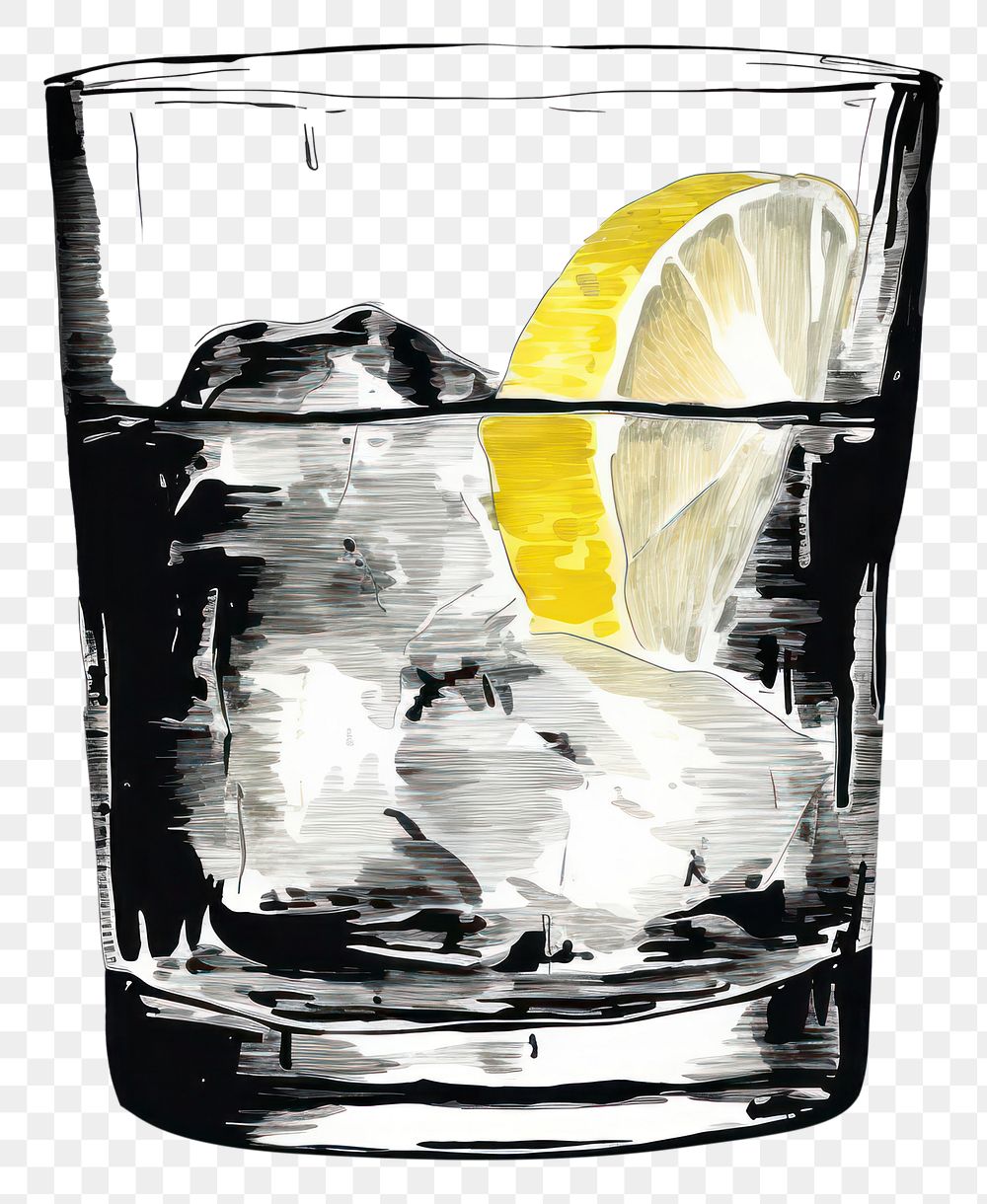 PNG Glass tequila lemon drink glass fruit white background. AI generated Image by rawpixel.