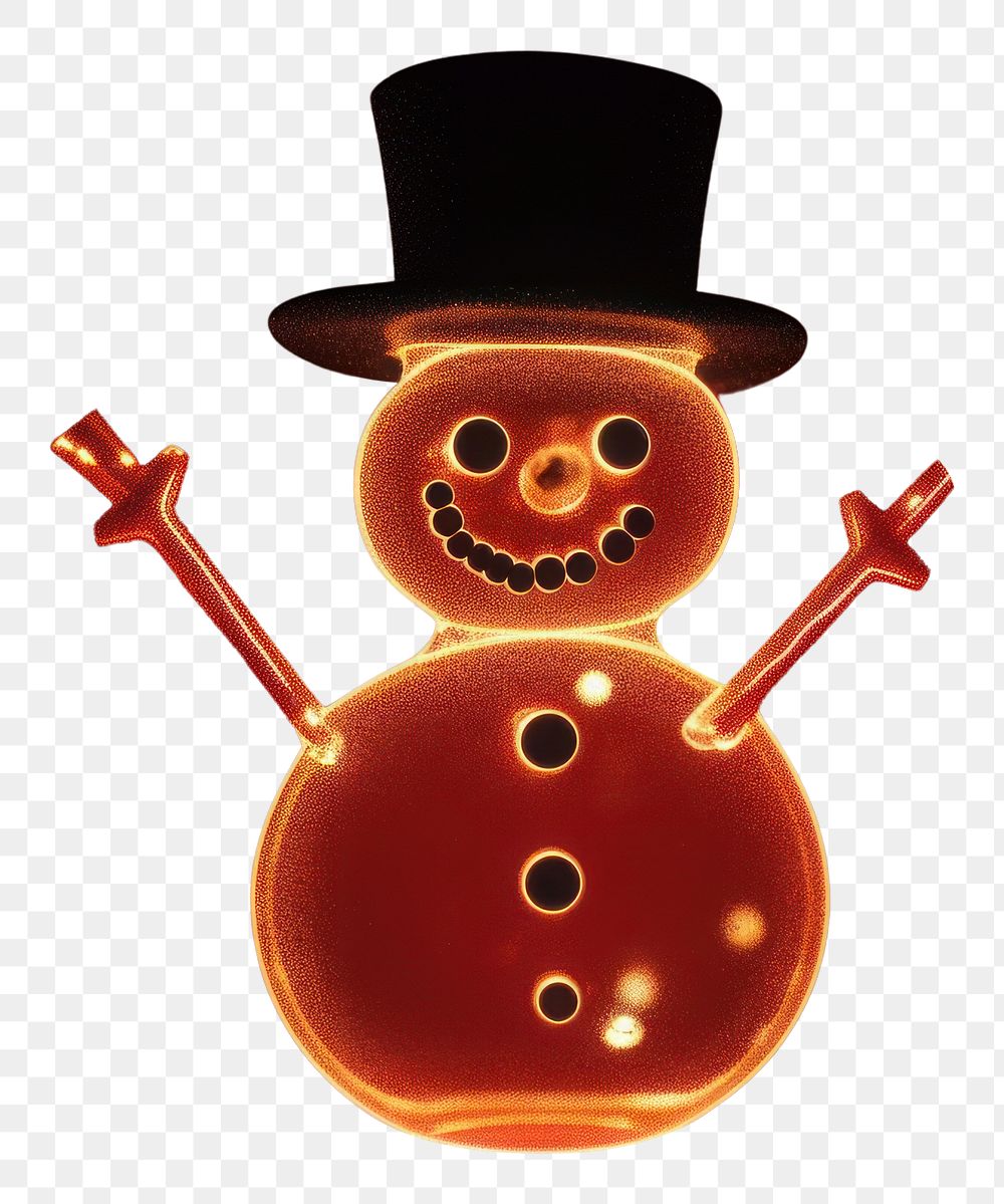 PNG Snow man light night red. AI generated Image by rawpixel.