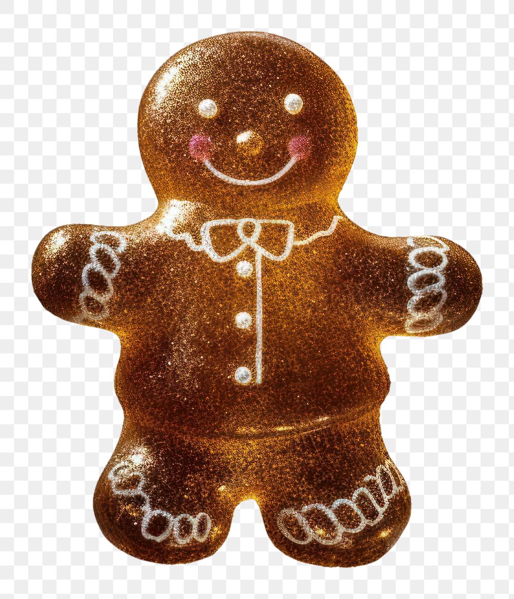 PNG Sgingerbread man cookie food black background. AI generated Image by rawpixel.