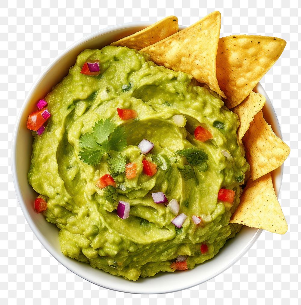 PNG Guacamole food bowl white background. AI generated Image by rawpixel.