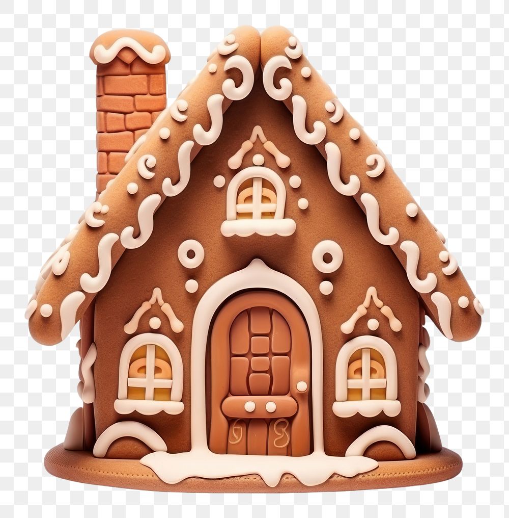PNG Gingerbread house dessert cookie icing. AI generated Image by rawpixel.