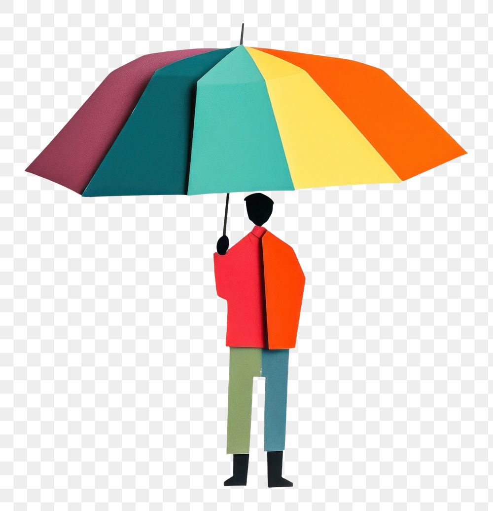 PNG Man holding umbrella white background architecture creativity. AI generated Image by rawpixel.