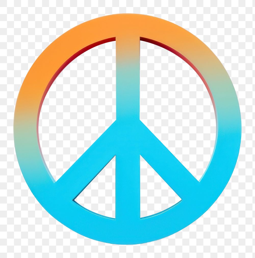 PNG Peace sign symbol logo white background. AI generated Image by rawpixel.