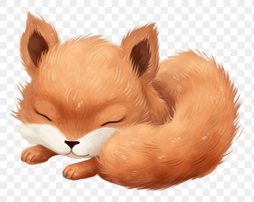 PNG  Squirrel sleeping animal mammal cute. AI generated Image by rawpixel.