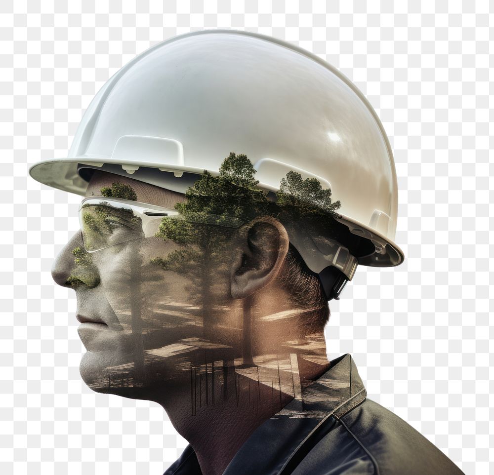 PNG Engineer and landscape building portrait photography hardhat. AI generated Image by rawpixel.