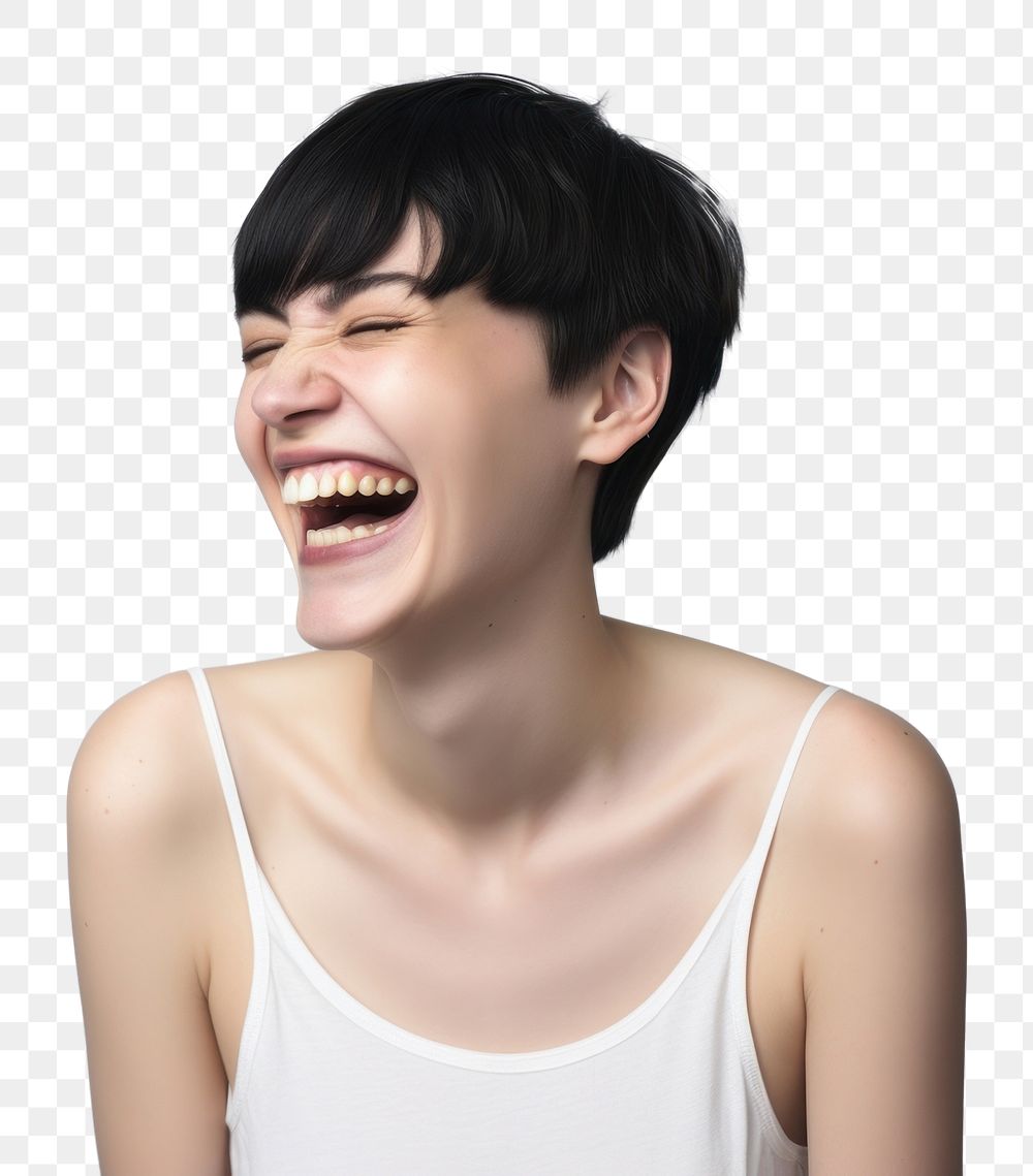 PNG Laughing smile happy face. AI generated Image by rawpixel.