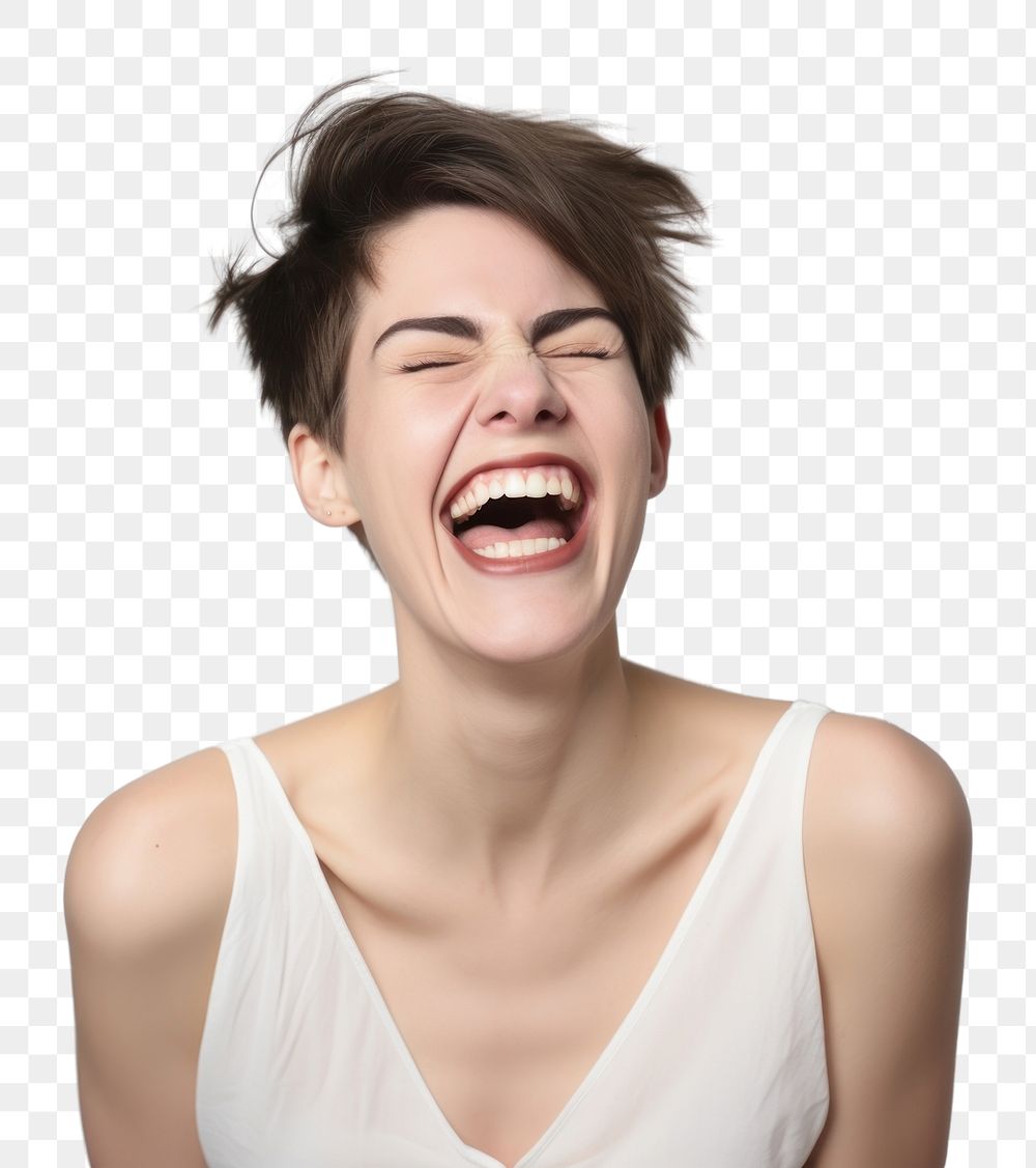 PNG Laughing adult happy woman. AI generated Image by rawpixel.