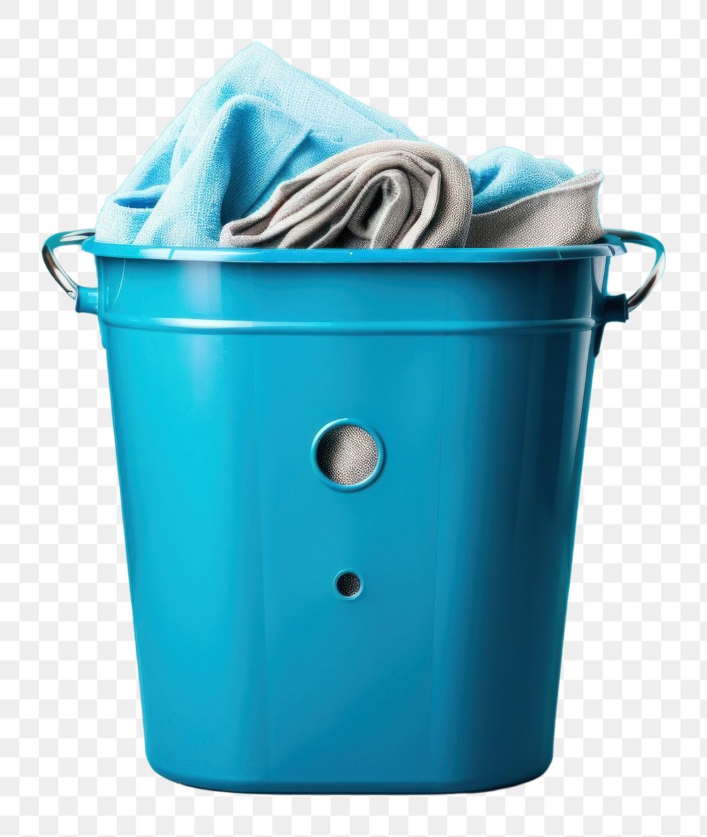 PNG  Blue cleaning mop bucket laundry container. AI generated Image by rawpixel.