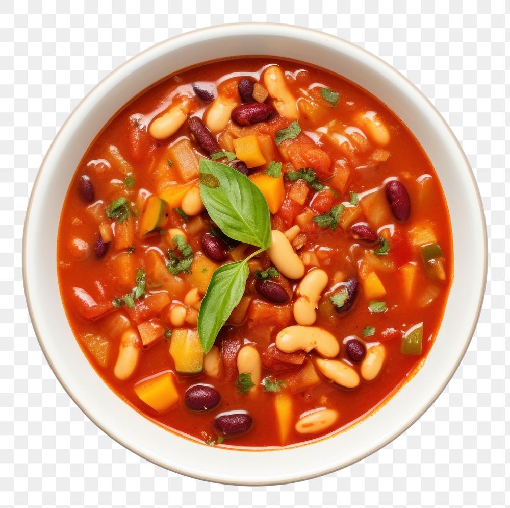 PNG  Minestrone soup food bowl stew. AI generated Image by rawpixel.