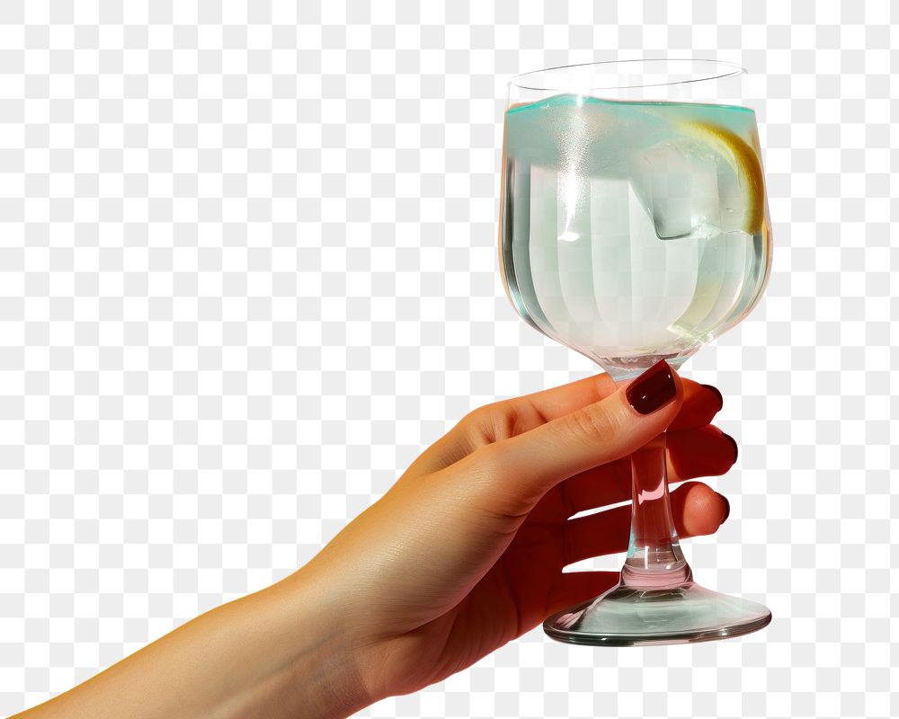 PNG Hand holding cocktail glass drink adult refreshment. AI generated Image by rawpixel.