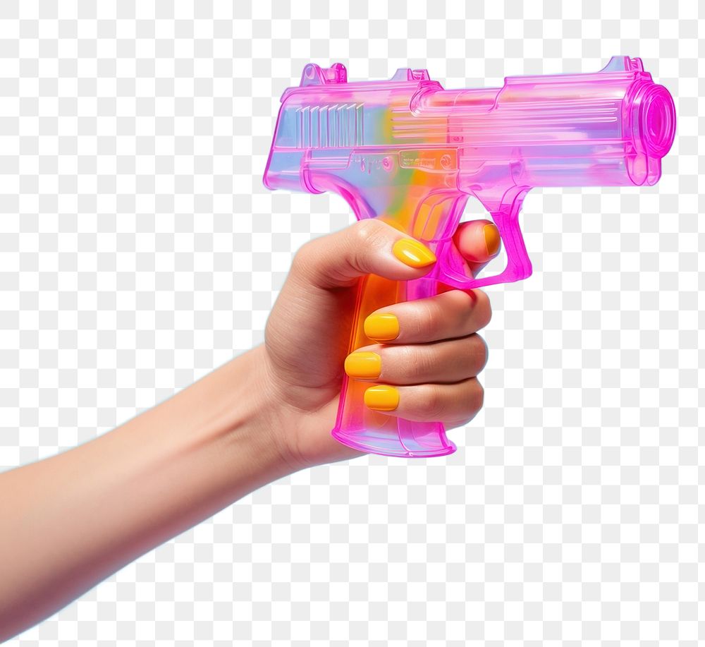 PNG Hand holding water gun toy weapon aggression revolver. AI generated Image by rawpixel.