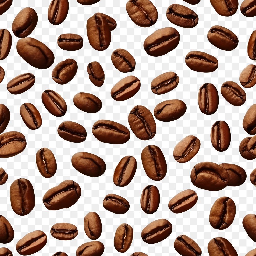 PNG Coffee beans backgrounds pattern food. AI generated Image by rawpixel.