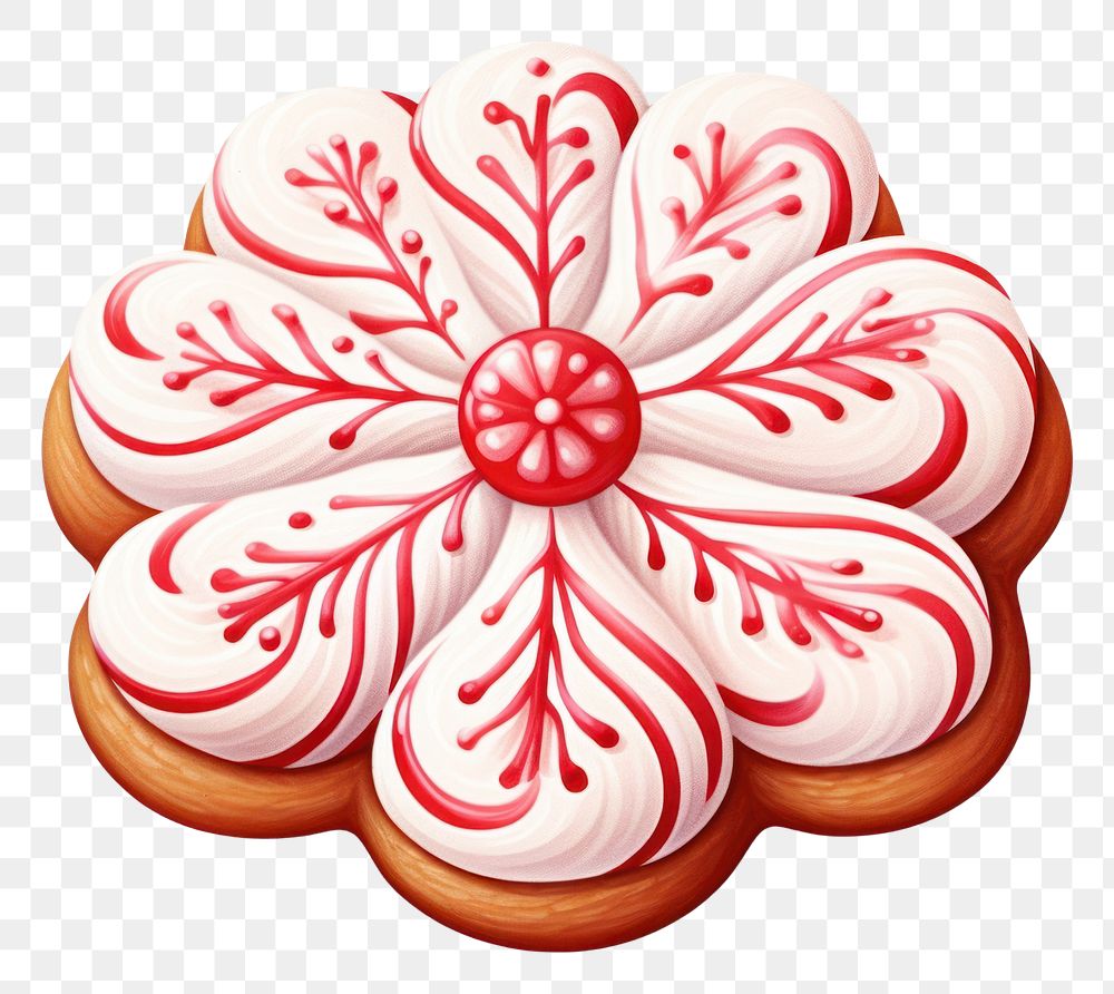 PNG Candy cane cookie christmas dessert icing. AI generated Image by rawpixel.