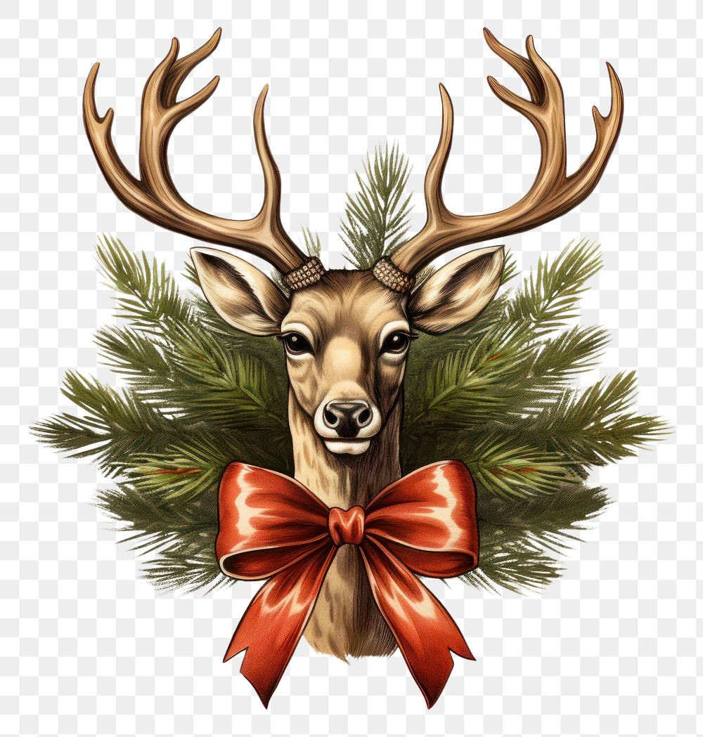 PNG Tree christmas ribbon animal. AI generated Image by rawpixel.