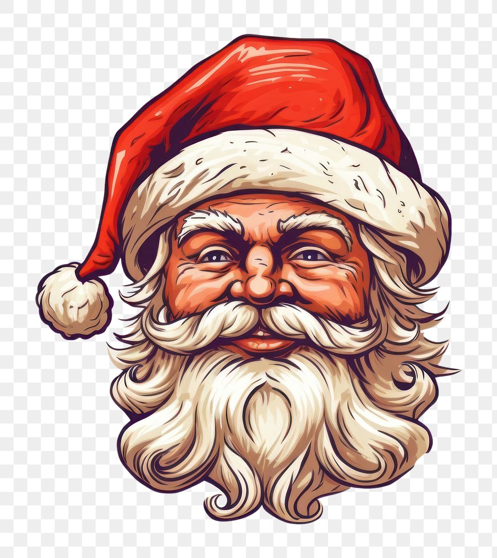 PNG Santa figure ornament christmas portrait drawing. AI generated Image by rawpixel.