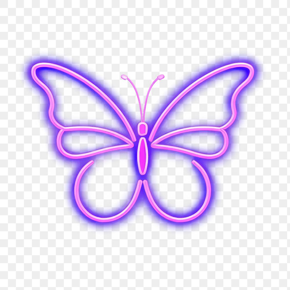 PNG  Butterfly icon purple neon outdoors. AI generated Image by rawpixel.