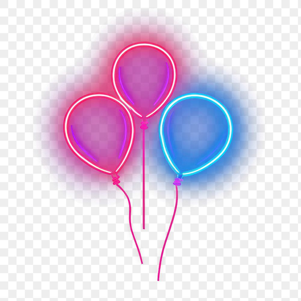 PNG  Balloons icon neon lighting purple
