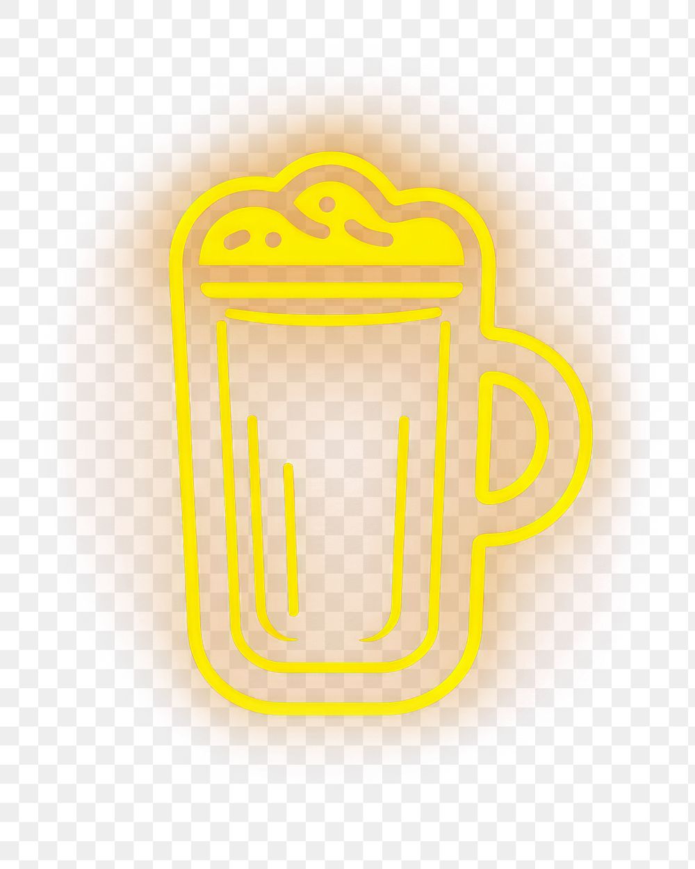 PNG  Beer icon lighting yellow night. AI generated Image by rawpixel.