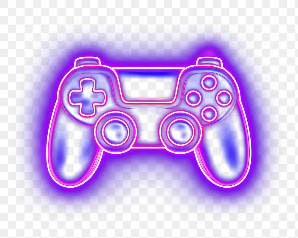 PNG  Game icon purple neon line. AI generated Image by rawpixel.