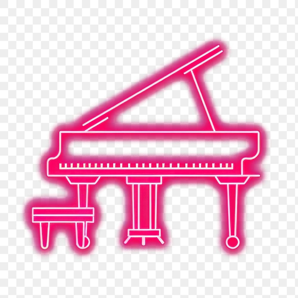 PNG  Piano icon neon purple light. AI generated Image by rawpixel.