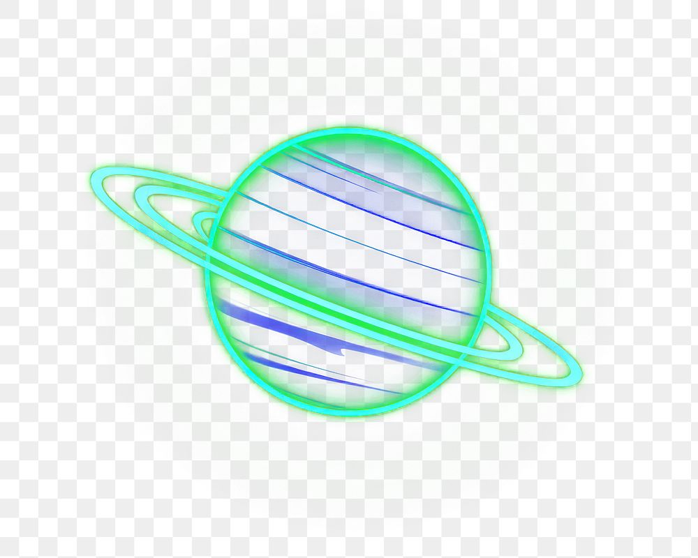 PNG  Planet icon neon astronomy light. AI generated Image by rawpixel.