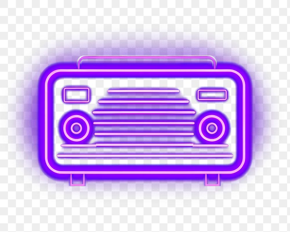 PNG  Radio icon neon purple light. AI generated Image by rawpixel.