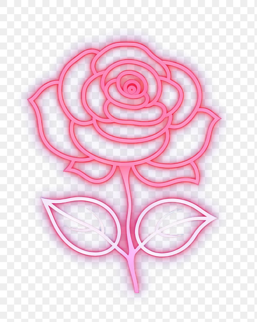 PNG  Rose icon neon nature light. AI generated Image by rawpixel.