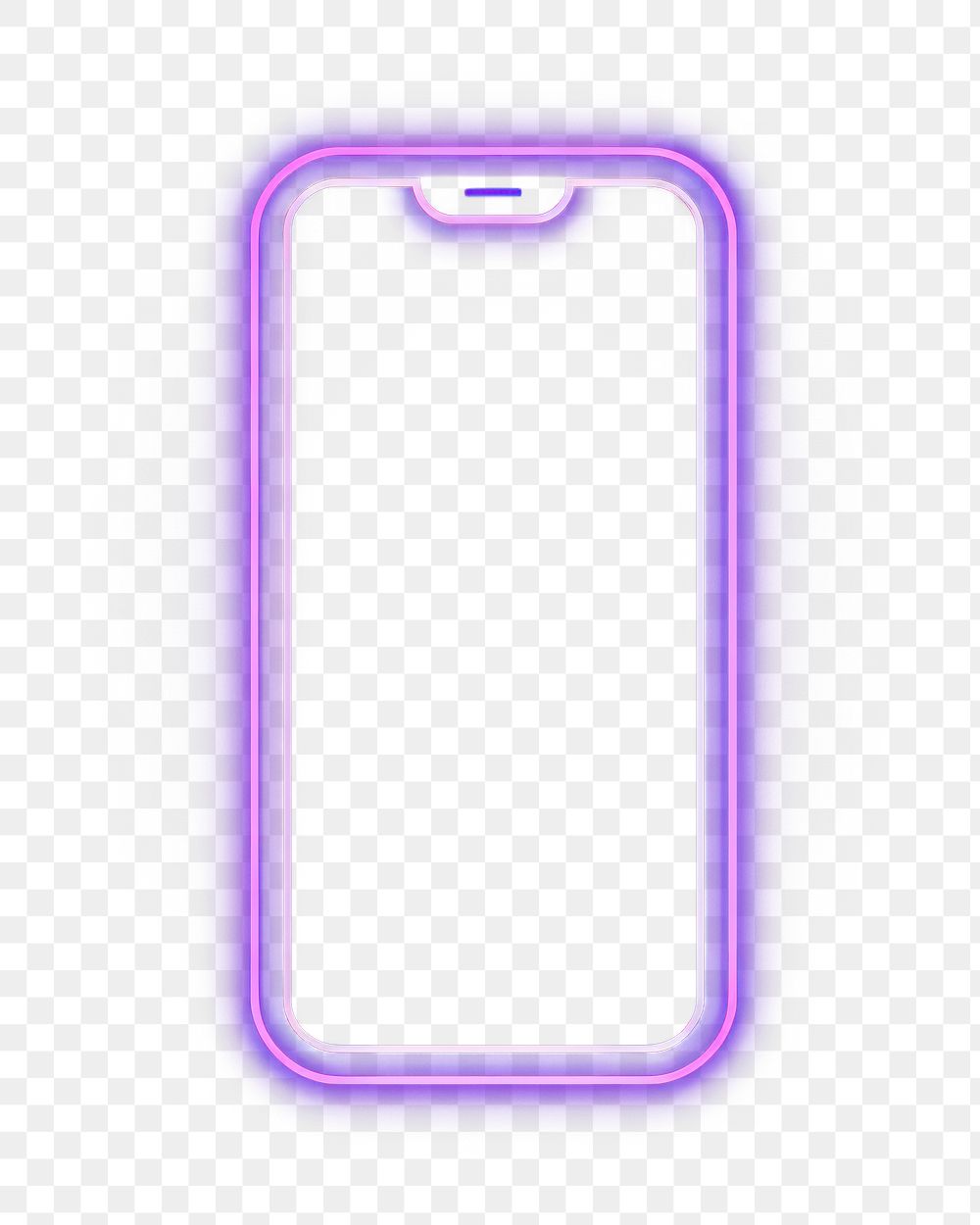 PNG  Smartphone icon neon purple light. AI generated Image by rawpixel.