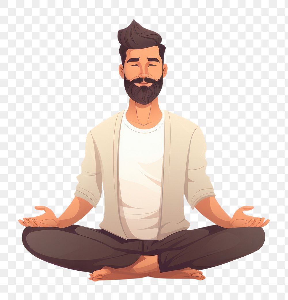 PNG  Meditate sitting sports person. AI generated Image by rawpixel.