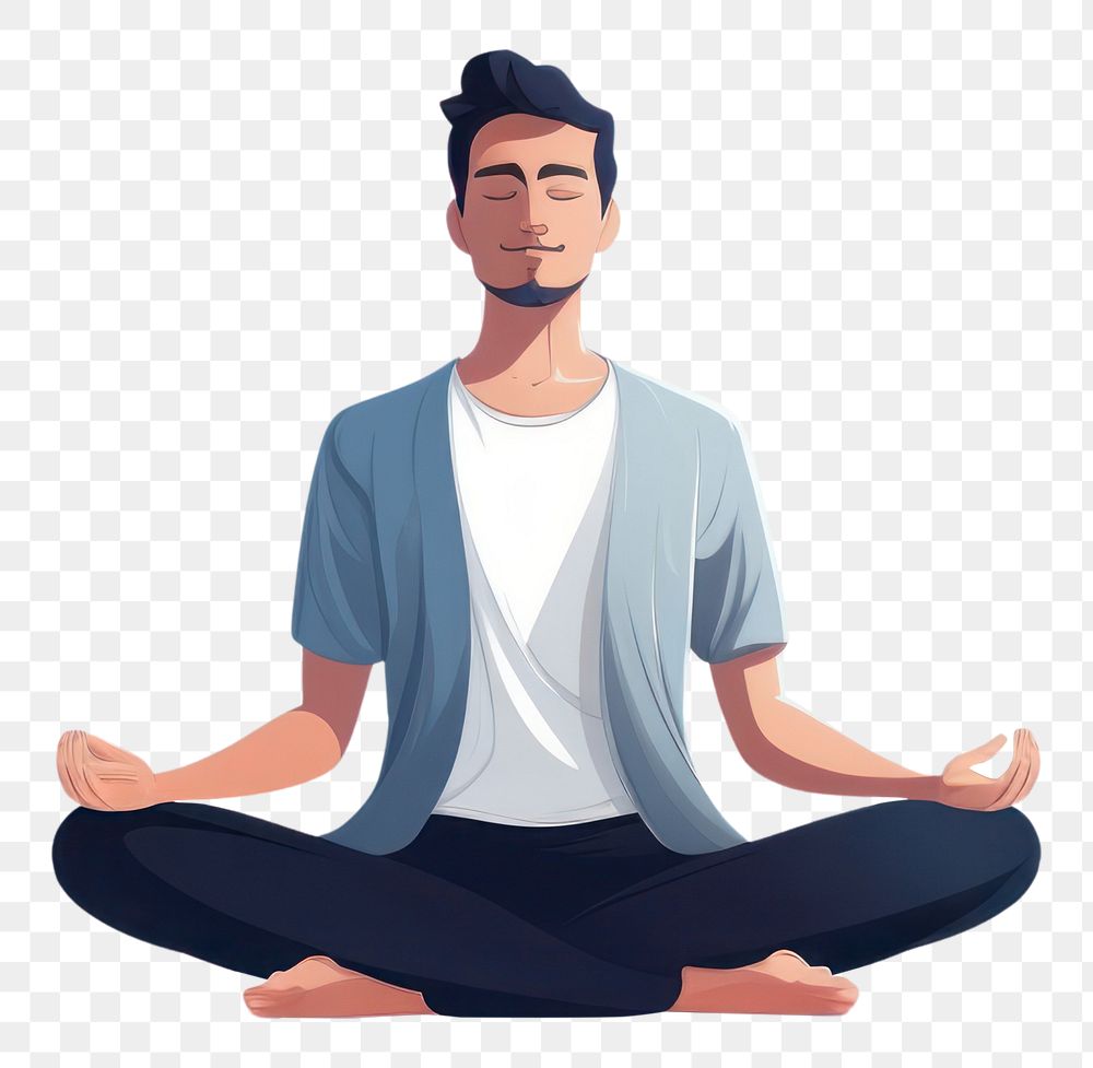 PNG  Meditate sitting sports person. AI generated Image by rawpixel.