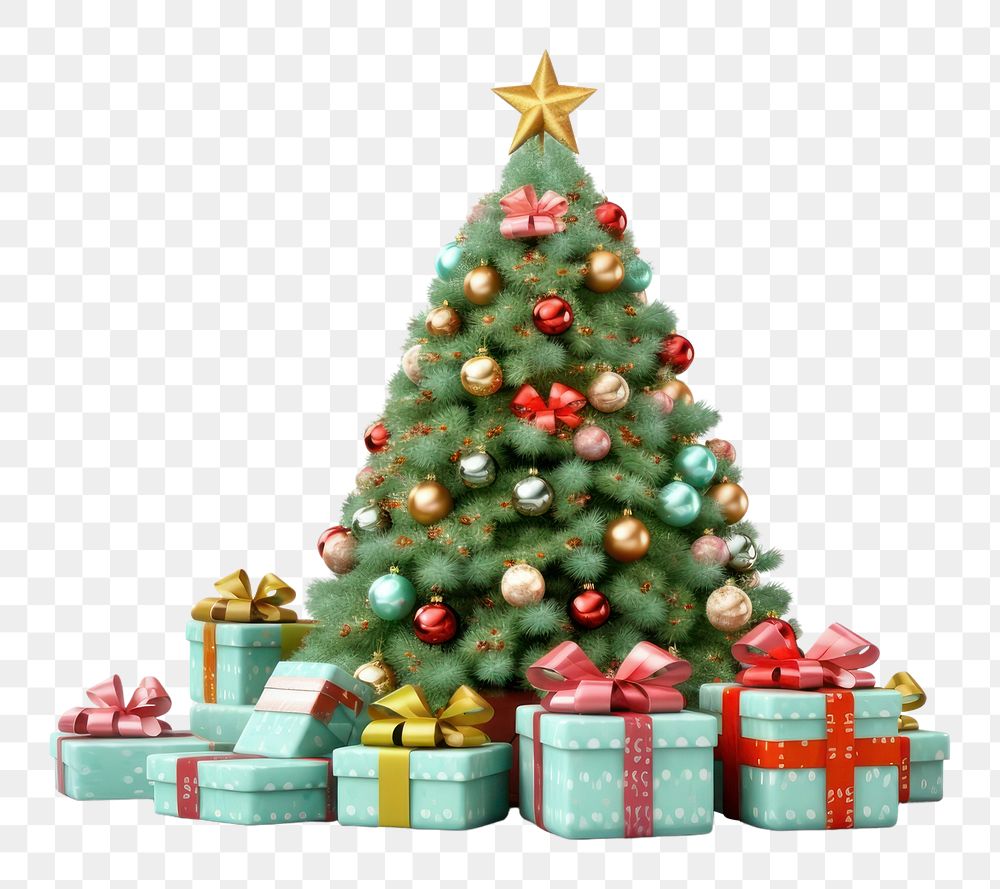 PNG Gifts christmas tree white background