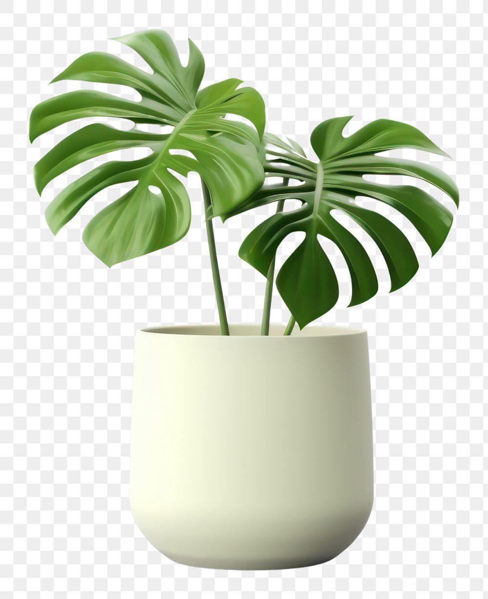 PNG  Monstera plant vase leaf. AI generated Image by rawpixel.