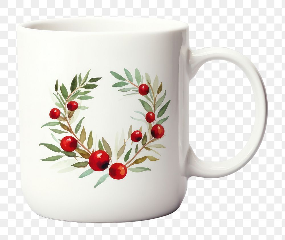 PNG Christmas mug porcelain cup. AI generated Image by rawpixel.