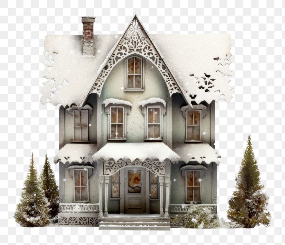 PNG Christmas house architecture building. AI generated Image by rawpixel.