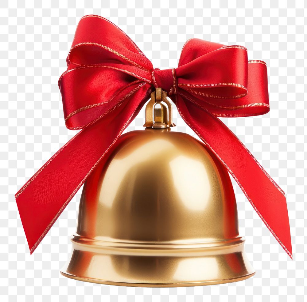 PNG Christmas round bell ribbon white background celebration. AI generated Image by rawpixel.