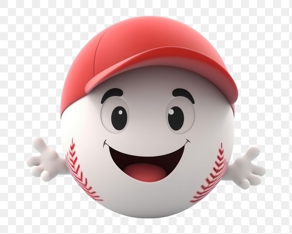 PNG Baseball white background emoticon headwear. AI generated Image by rawpixel.