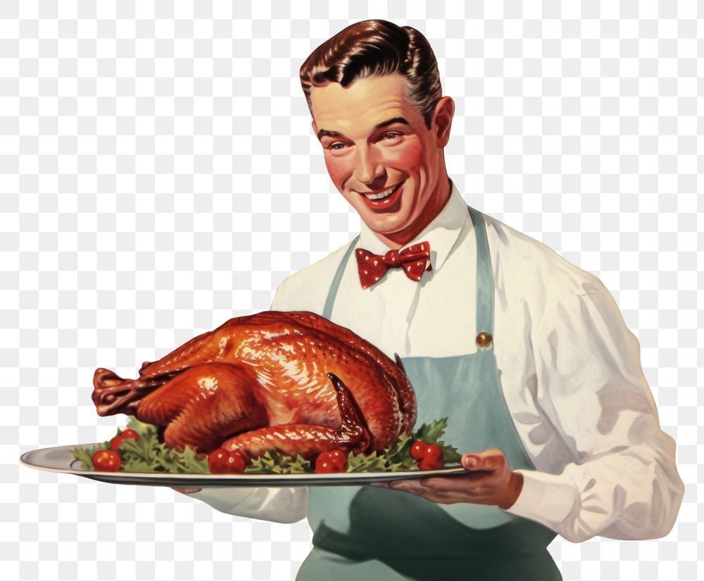 PNG Holding turkey christmas dinner adult food meal. AI generated Image by rawpixel.