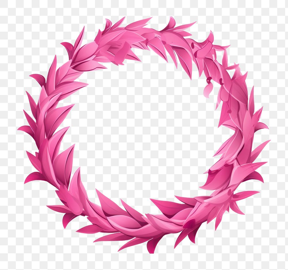 PNG Wreath element white background celebration magenta. AI generated Image by rawpixel.