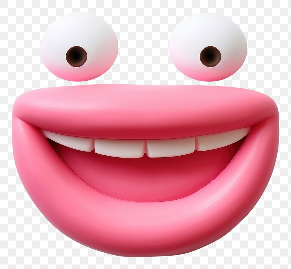 PNG Cute cartoon mouth smiling teeth face. AI generated Image by rawpixel.