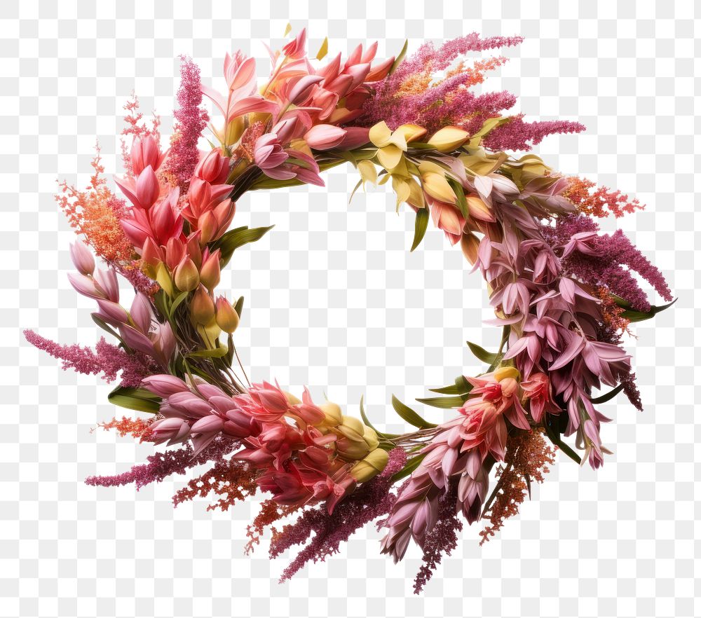 PNG Wreath flower plant white background. AI generated Image by rawpixel.
